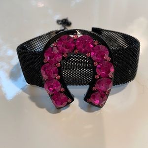 Rhinestone Horseshoe Metallic Bracelet Western